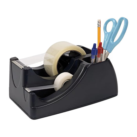 Officemate 2-in-1 Deluxe Desktop Dispenser, 6" x 4", Black (96690)