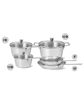 Cristel 1826 Collection 8 Piece Stainless Steel Cookware Set