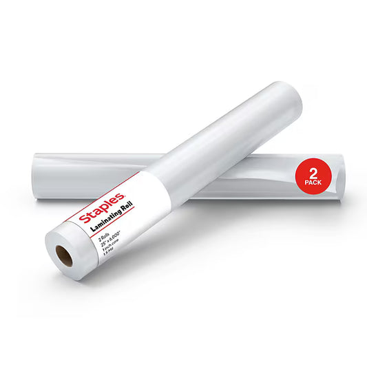 Staples Laminating Film Roll, 1.5 Mil, 25" x 500', 2/Pack (ST63251)
